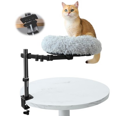 Katzen Schreibtisch Bett 360° drehbar höhenverstellbar Hängematte mit weichem Plüschkissen