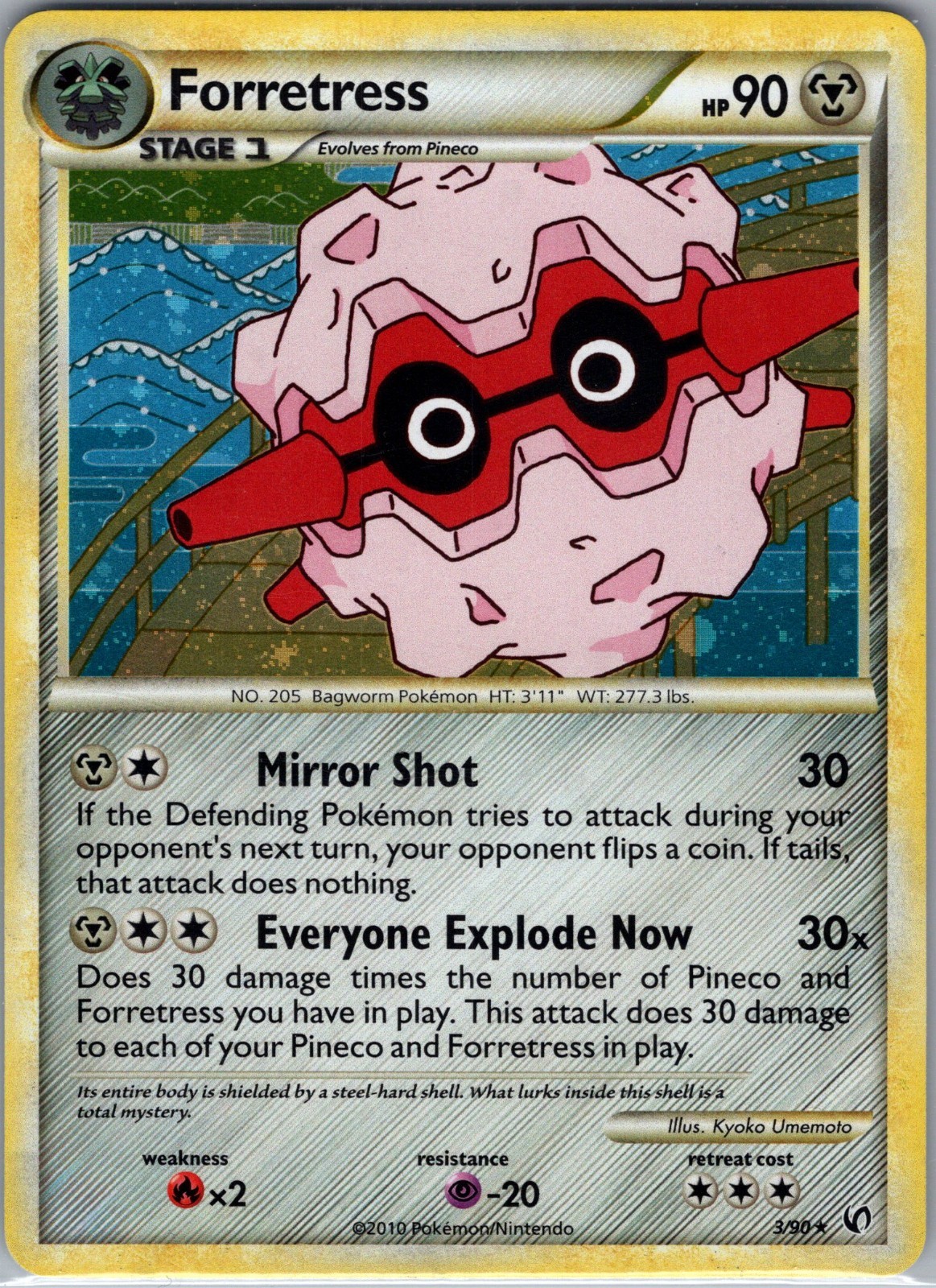 Pokemon tcg Undaunted #3/90 Forretress (3) Holo Rare LP