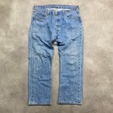 Levi's 501 Jeans Mens 38" Vintage Straight Leg Light Wash Denim Pants, Blue