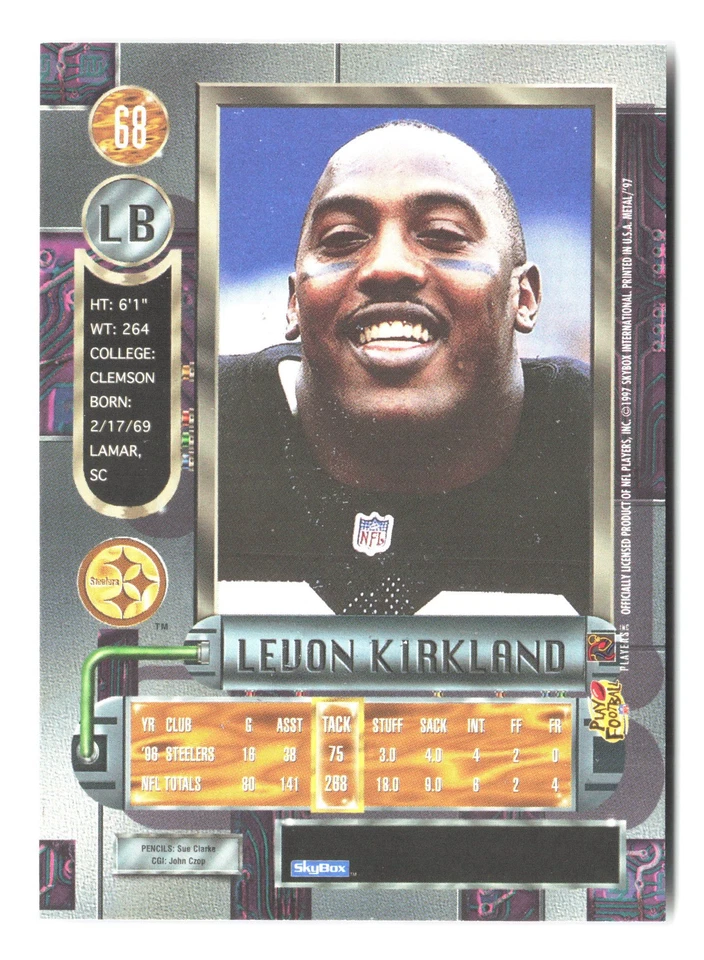 1997 Metal Universe #68 Levon Kirkland - Image 2 of 2