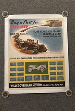 Original WWII Poster Buy A Part Of Our Jeep! Willy’s Overland 35.25x44.75” Linen