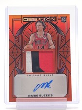 MATAS BUZELIS 2024-25 OBSIDIAN RPA ROOKIE PATCH AUTO ORANGE FLOOD /99 #228 Q6438