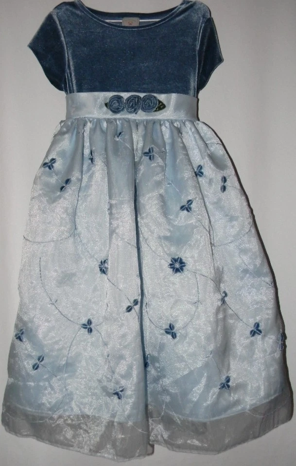 Vestido Marmellata Niñas Talla 6 Azul Elegante Vacaciones Iglesia Fiesta Boda Mo Foto 3 de 4