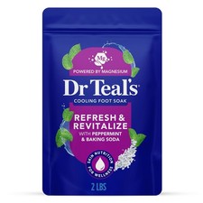 4 Pack Dr Teal's Pure Epsom Salt Refreshing Foot Soak, Cooling Pepermint, 2 lbs
