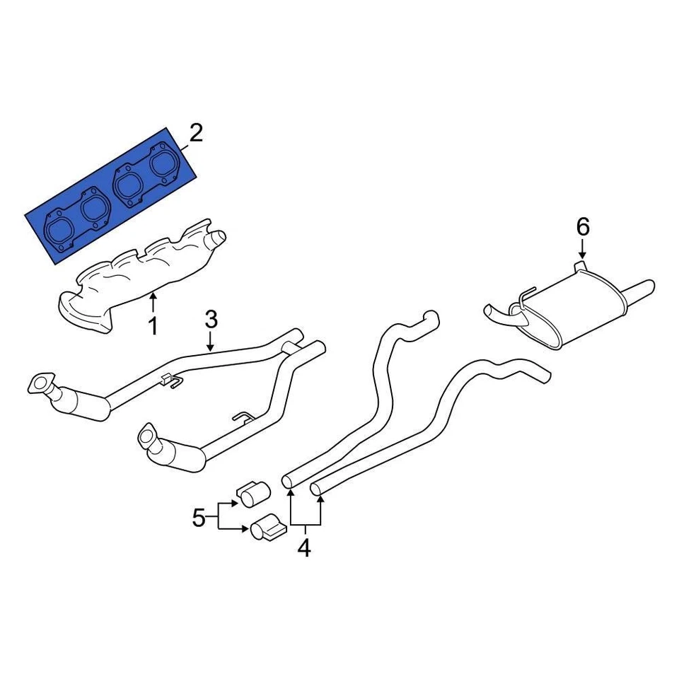 For Ford Mustang 2007-2014 Ford 4G7Z9448AA Exhaust Manifold Gasket Foto 2 de 3