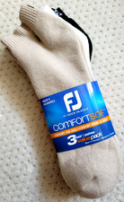 NWT FootJoy ComfortSof 3 PACK Ankle Socks Mens 7-12 Golf White Black Beige
