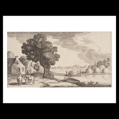 Claes Jansz. Visscher II - Transport of Hay on a River, from Landscapes (Playsan