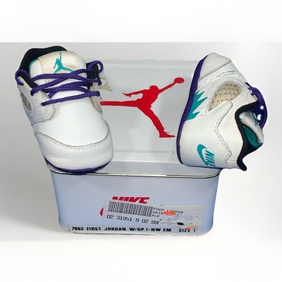 1989 Baby First Jordan 5 Grape Infant Size 1 c Nike W/ Original