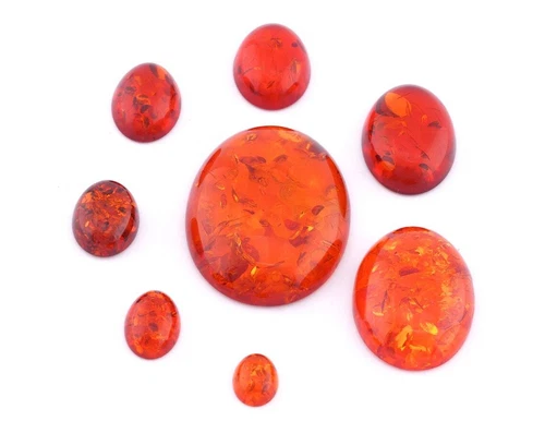 2 pcs Amber Oval Cabochon for Jewelry making 8x10-10x12-10x14-12x16-13x18 5074 - product listing photo