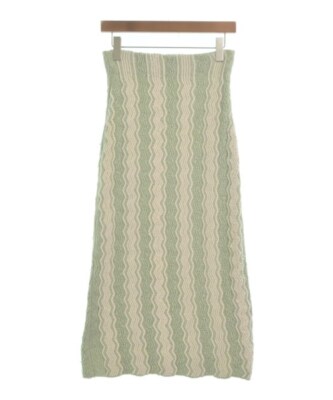 JIL SANDER Long/Maxi Length Skirts GreenxWhite(Patterned) 2200540779178
