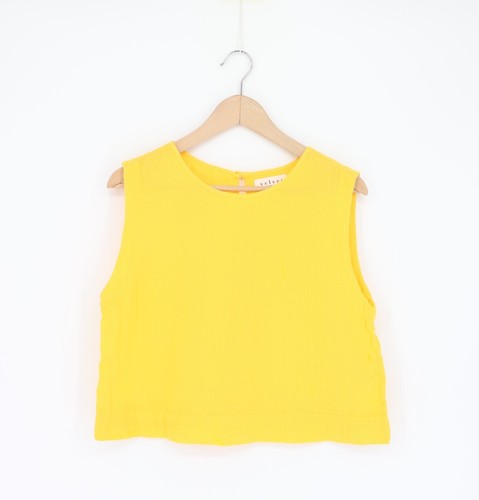 VELVET By Graham & Spencer Aubren Cotton Gauze Tank Top Solar S $159 H11