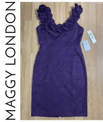 NWT Maggie London Nordstrom Purple Paisley Ruffle Sleeveless Dress Size 8 $158 | eBay NWT Maggie London Nordstrom Purple Paisley Ruffle Sleeveless Dress Size 8 $158 | eBay