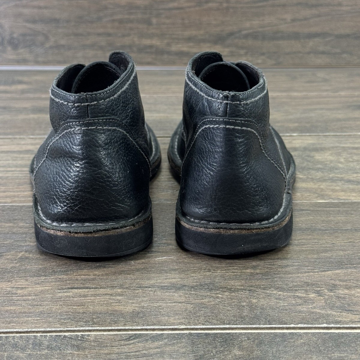 John Varvatos Boots Mens 10 M Black Pebbled Leather Ankle 