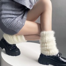 Ladies Knit Crochet Mohair Leg Warmers Long Socks Leggings Boots Cuffs Preppy