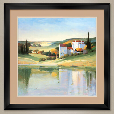 35W''x35H'' LE CHATEAU SUR RHONE by MAX HAYSLETTE - DOUBLE MATTE, GLASS and FRAME