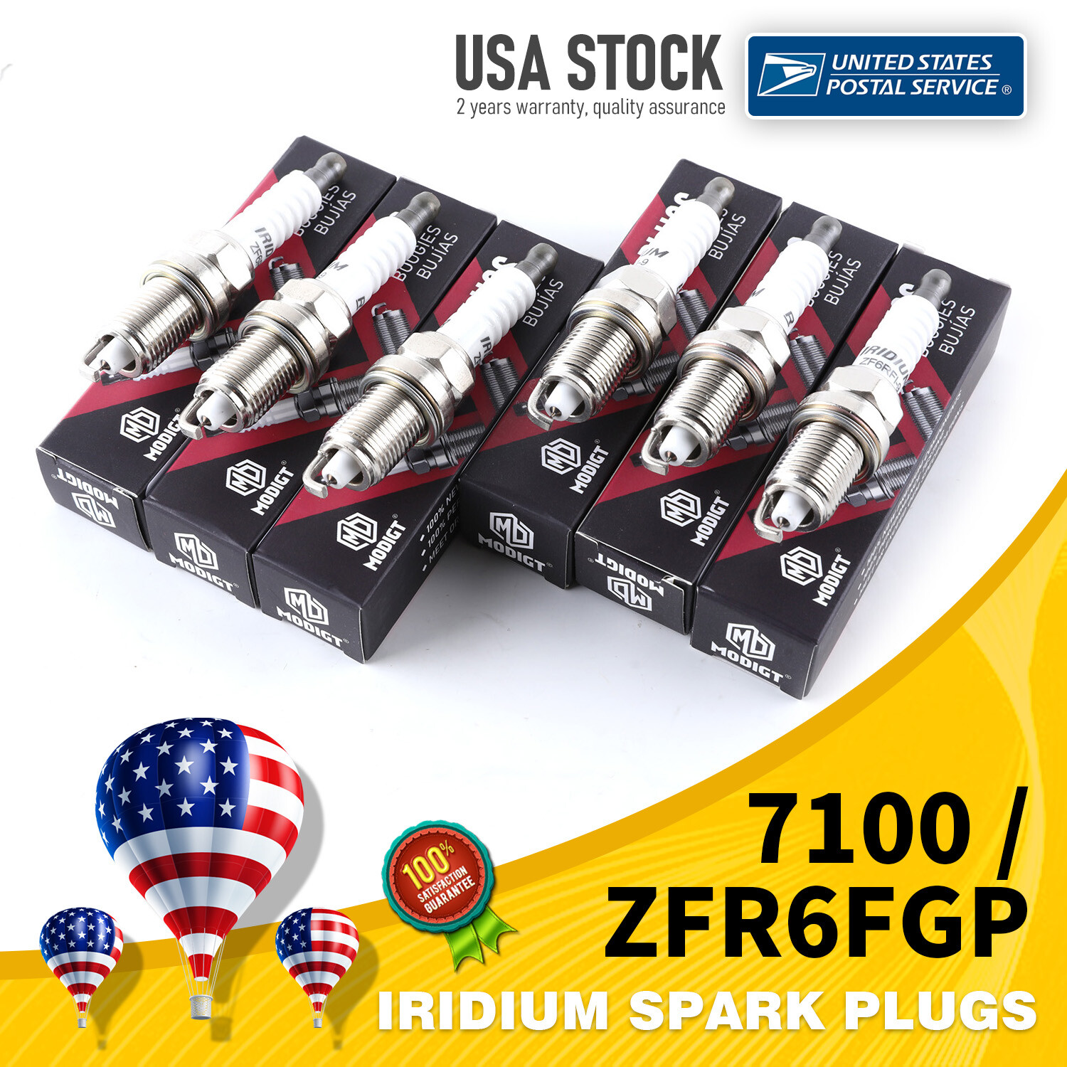 6PCS OEM ZFR6FGP 7100 Iridium Resistor Spark Plugs for Mazda MX-6 1990-1992