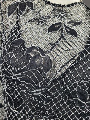 Zara Woman Black white Lace long sleeve Long Dress sz S NWT | eBay