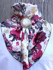 Wild Rag Scarf Western Cowboy Buckaroo Scarves Bandana Silky Cowgirl Paisley