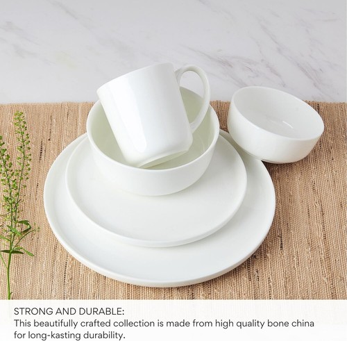 Contemporary Samantha Dinnerware Set - 40-Piece Bone China for Everyday Dining - Picture 6 of 12
