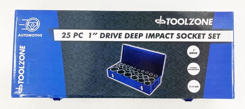 TIEFSCHLAG STECKSCHLÜSSELSATZ 25-TLG. 1" ANTRIEB 17mm-75mm CHROM MOLYBDÄN - TOOLZONE