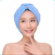 Hair Towel Wrap  2 pack super absorbent soft Quick Dry Towel Blue Grey Cloro 