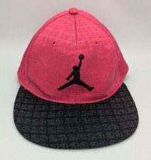 Nike Air Jordan Youth Jumpman Cap Hat Pink/Black 23 All-Over Print Elastic Fitte