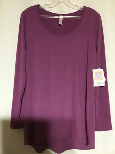 LuluRoe Womans Shirt Purple Pullover Long Sleeves Round Neckline Large Lynnae - Picture 9 of 16