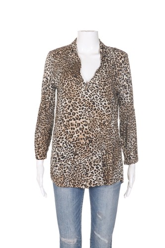 ZARA Cheetah Print Shirt Medium Brown 