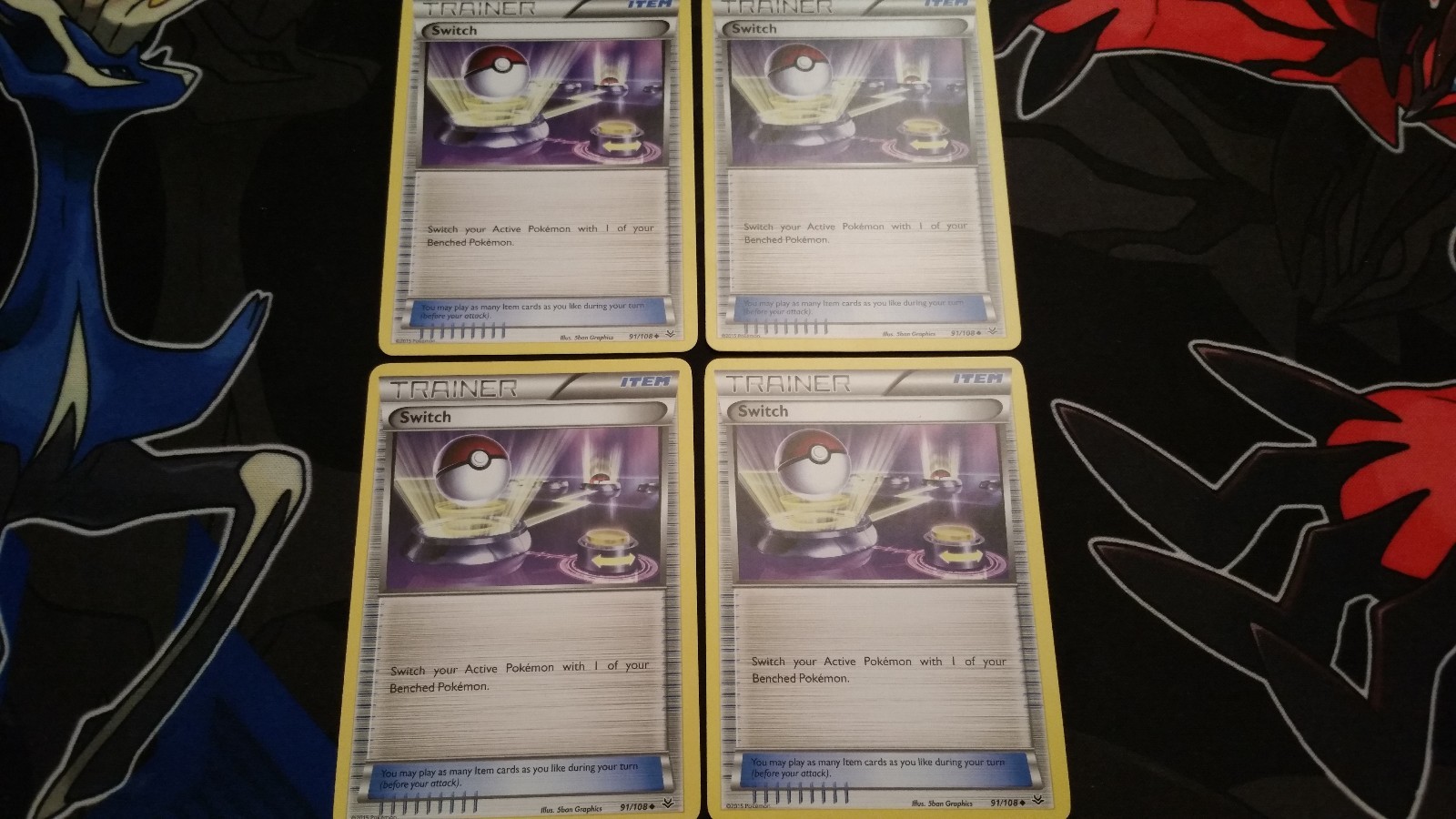 Pokemon Trainer Item Switch x4 91/108 XY Roaring Skies Playset (NM/Mint)