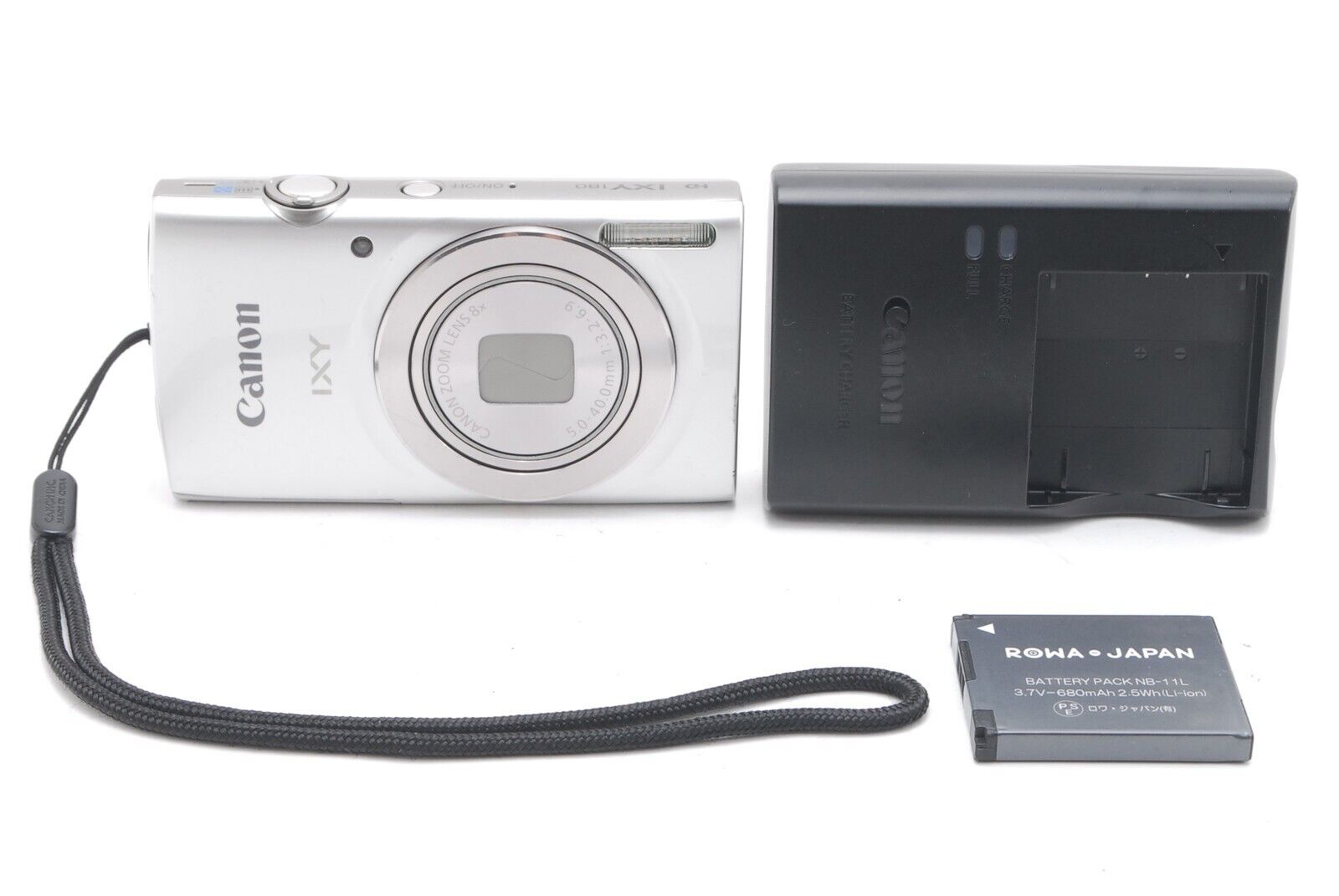 NEAR MINT]Canon IXY 180 Silver Compact Digital Camera 8X Optical