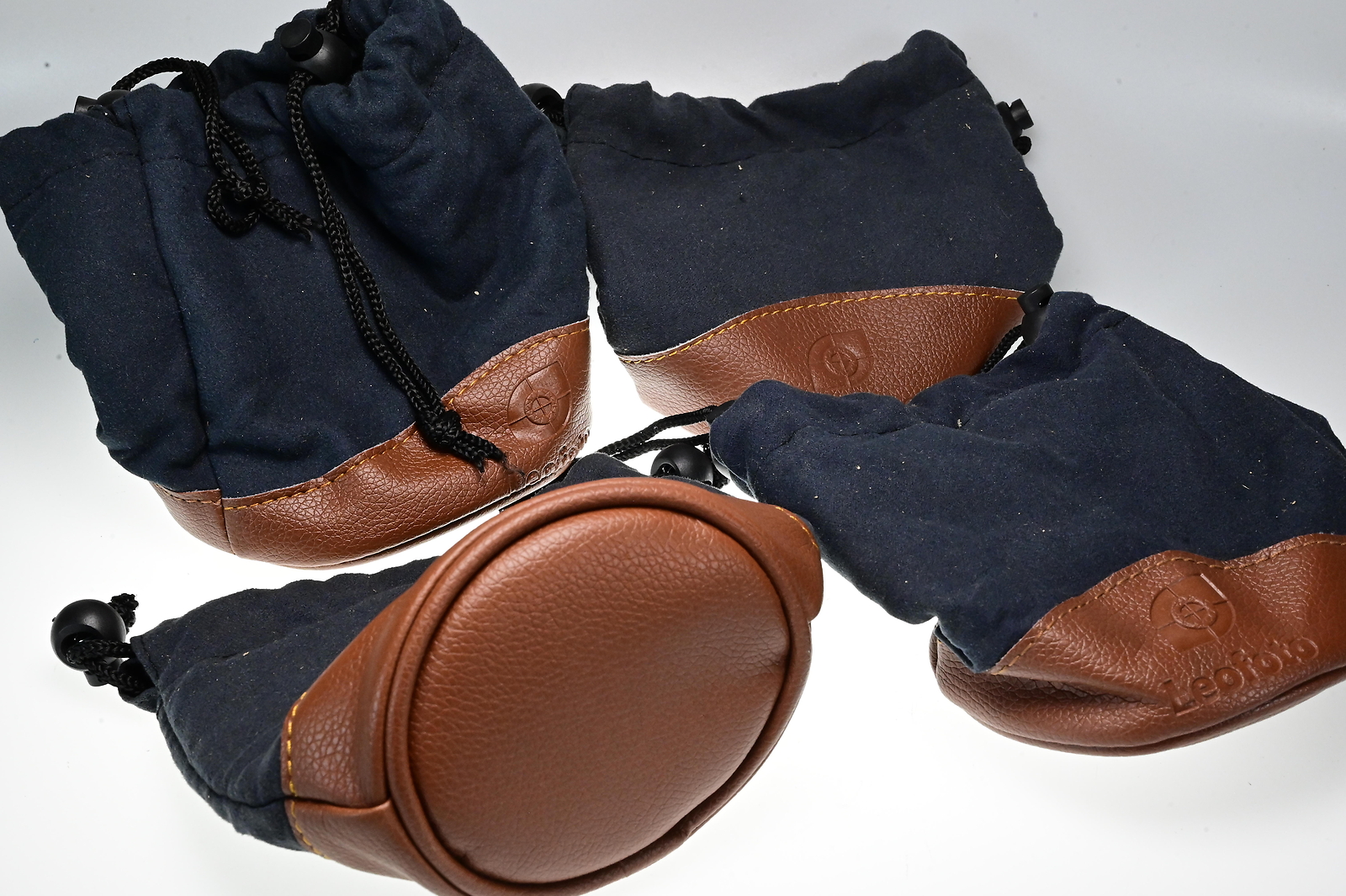 Lot of 4 Leofoto Ball Head/Lens Soft Case/Bag #G701