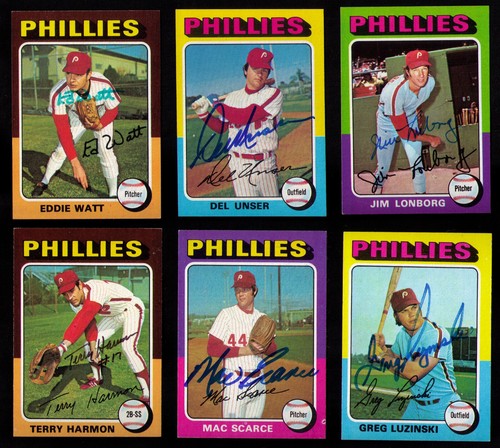 1975 Topps Philadelphia Phillies COMPLETE Team Set (24ct) w/6 SIGNED EX/MT NICE! - Picture 2 of 8
