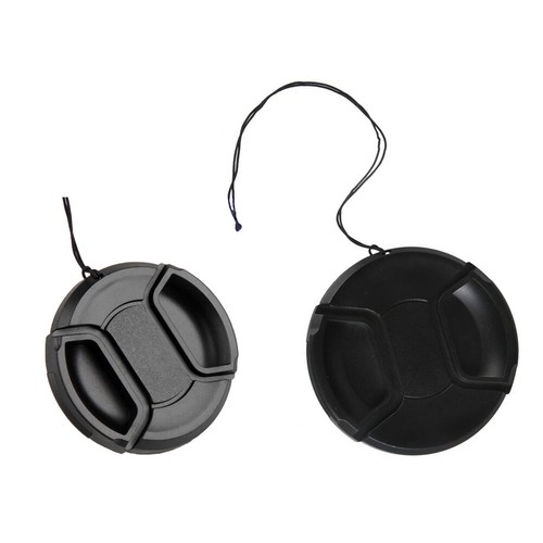 49~77mm For Canon Nikon Sony+String Center Pinch Snap-On Front Lens Cap Covers - Picture 2 of 19