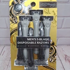 Ed Hardy 6 Piece Set 5-Blade Razor Ultimate Precision Easy Glide Close Shave