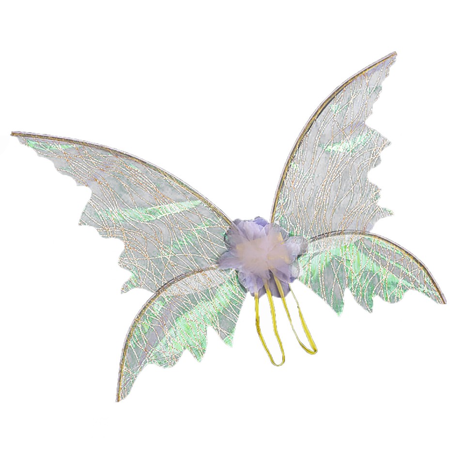 Kids Sparkling Butterfly Wing Asymmetrical Elf Fairy Wings w/Shoulder