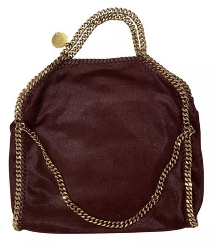 STELLA Mccartney Falabella SHAGGY DEER IN ECO VEGAN Leather Tote Plum Wine  Gold | eBay