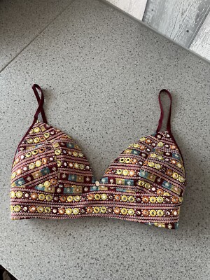 ASOS Mirror Bralet Size S Festival Wear Summer Multicolour