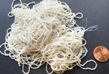 Unusual Antique Micro Seed Beads-18/0 Aged Clear Greasy White Variegated Hanks