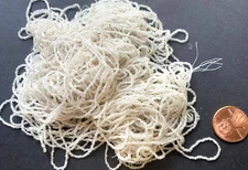 Unusual Antique Micro Seed Beads-18/0 Aged Clear & Greasy White Variegated Hanks