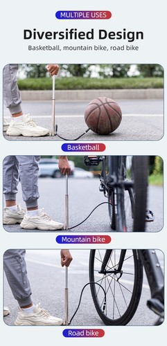 ROCKBROS Mini 160PSI Bike Pump 11Bar Floor Foot Bicycle Air Inflator Tire Pump - Picture 11 of 14