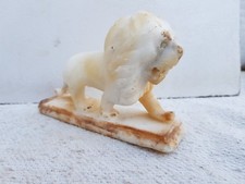 Vintage Handgefertigte Marmorstein L&ouml;wenfigur Statue Alte Dekorative STO141
