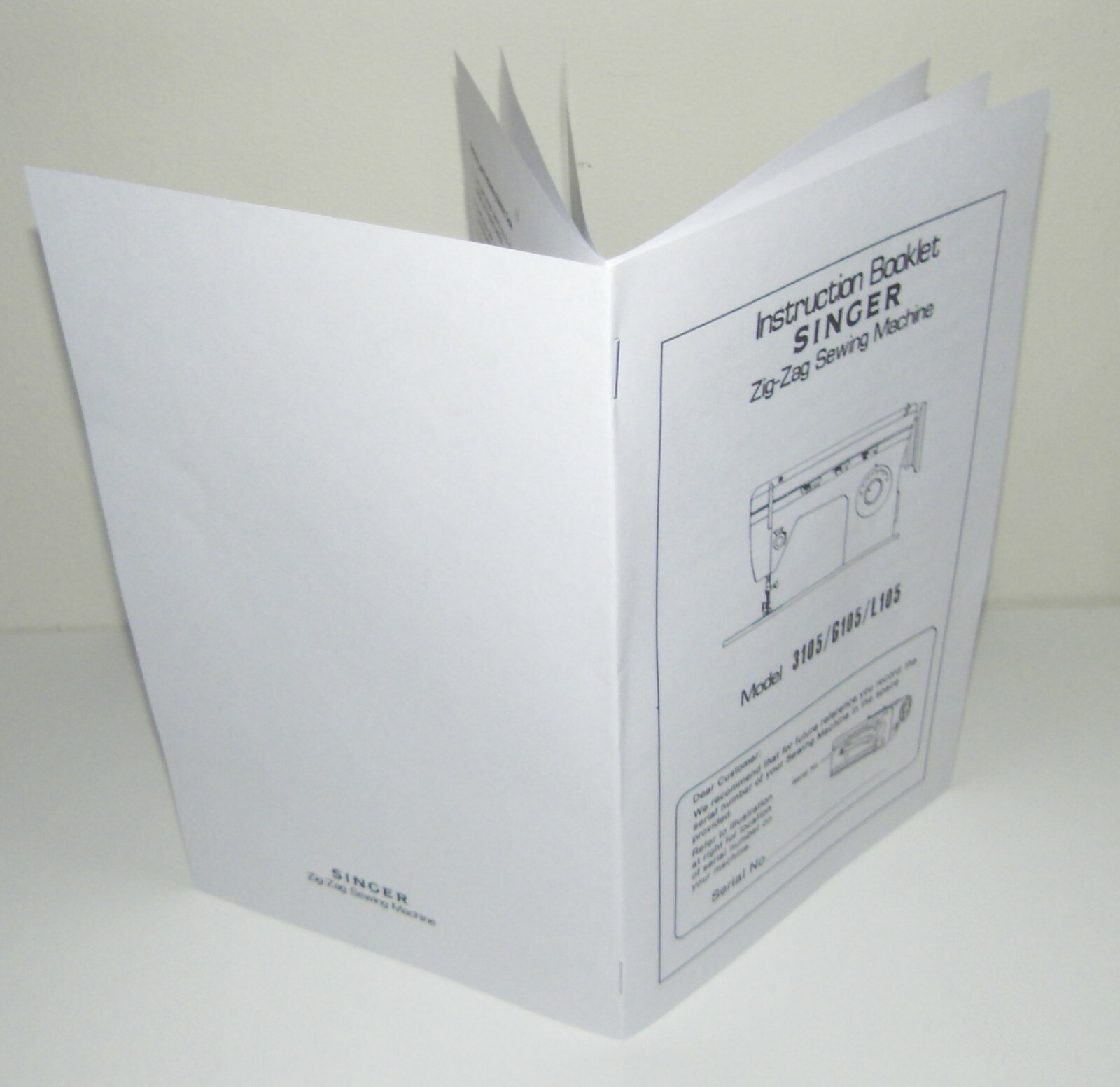 SINGER 3105 G105 & L105 ZigZag Sewing Machine Instruction Manual