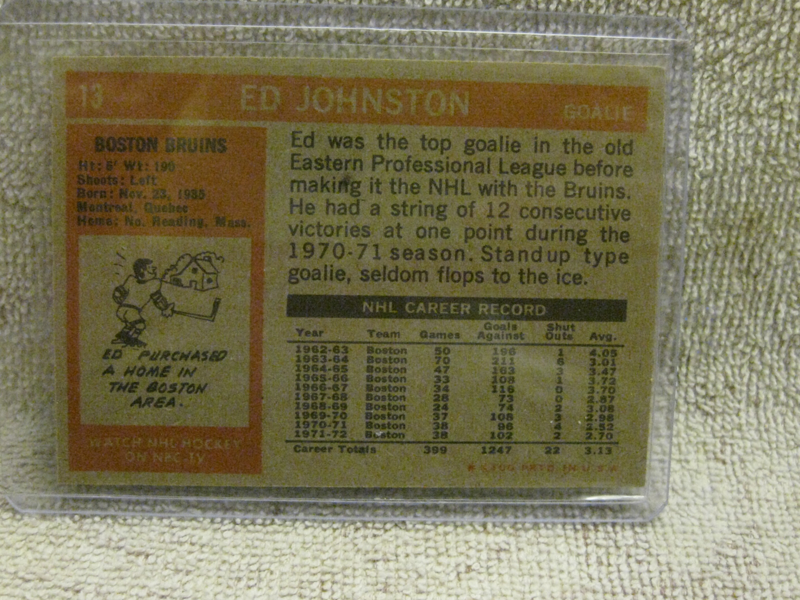 CARTE TOPPS SIGNÉE JOEY JOHNSTON California Golden Seals 1974-75 #185