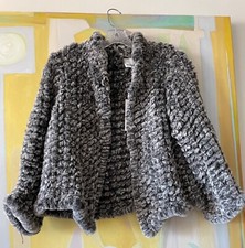 Heartloom Women's Rex Rabbit Fur Charcoal, Silver & White Jacket/sweater Size Xs
