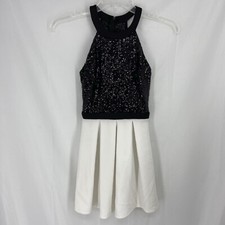 Jeroni Collection Sleeveless Dress Sequence Black White Cocktail Size 3/4