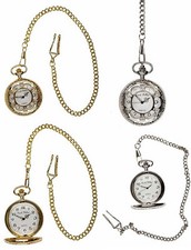 Frank Phillipe Men  s Antique Design Pocket Watch with Chain, Analog Quartz