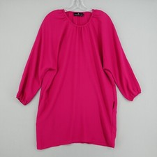 Pomander Place Tuckernuck Eliza Shift Dress XS Fuchsia Pink Long Sleeve Mini