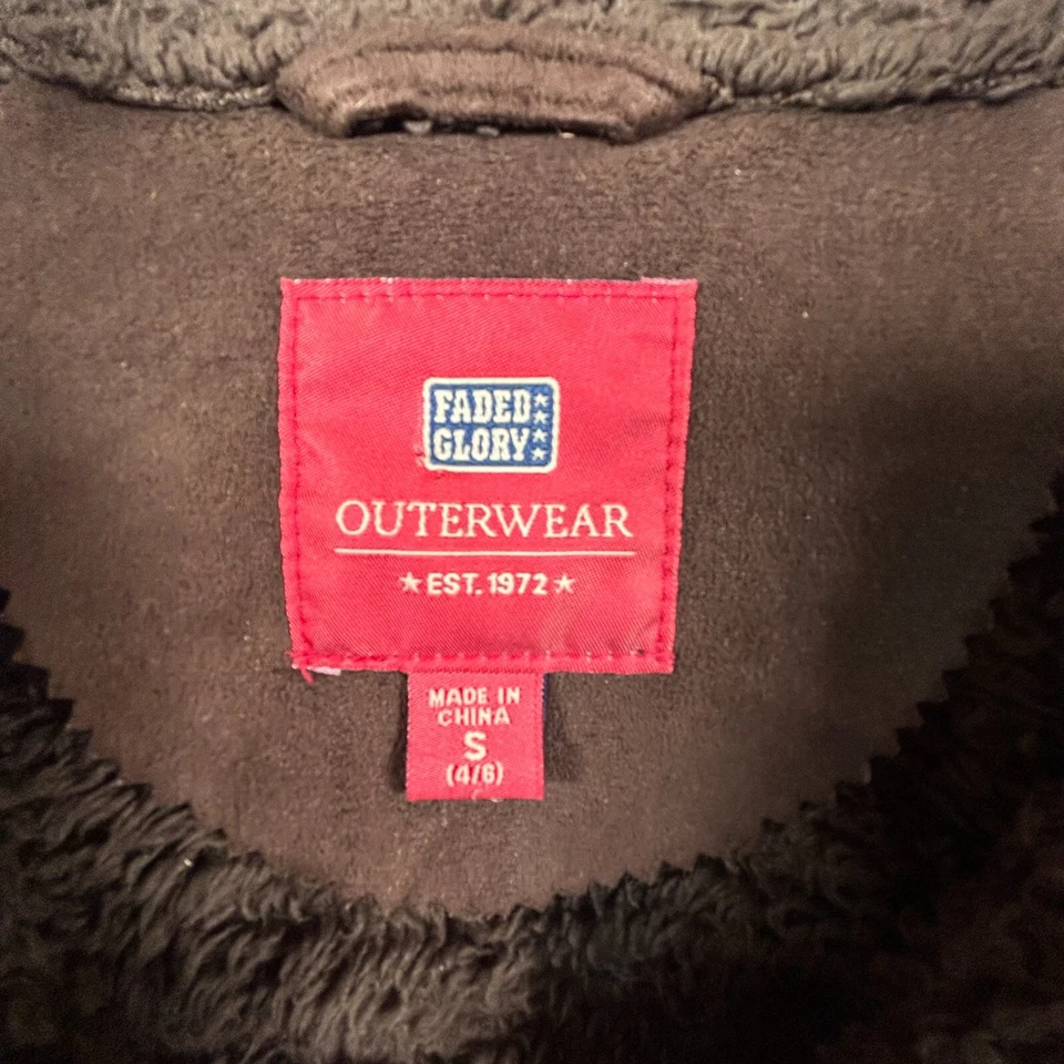 Chaqueta De Colección Desteñida Glory Penny Lane Talla Pequeña Marrón Imitación Gamuza Abrigo Boho Y2K Foto 3 de 4