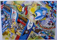 Raphael Abecassis JERUSALEM 3000 Hand Signed Mixed Media with Gold Accents