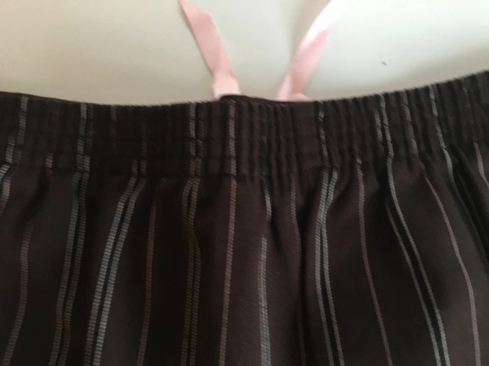 Pantalones a Rayas Amy Byer Niñas Marrón con Cinta Rosa Talla 6 Foto 4 de 4